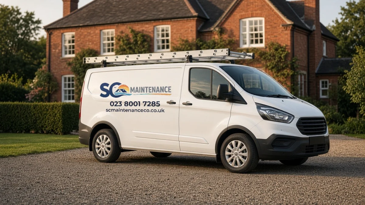 SC Maintenance van outside a Hampshire home